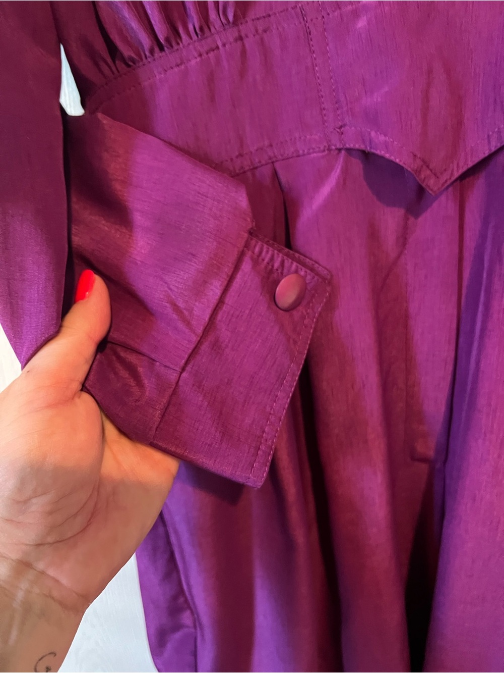 Vintage 1980's Joan Walters Purple Lightweight Power Jumpsuit Romper USA Sz 6 - Picture 3 of 7